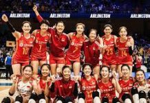中国女排 3:1击败巴西队 晋级世联赛四强